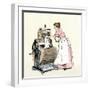 Woman Using Bradford's Vowel Washing-Machine with the New Acorn Wringer-null-Framed Giclee Print