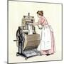 Woman Using Bradford's Vowel Washing-Machine with the New Acorn Wringer-null-Mounted Giclee Print