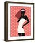 Woman Using Cell Phone-null-Framed Giclee Print