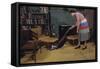 Woman Vacuuming Living Room-William P. Gottlieb-Framed Stretched Canvas