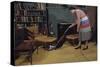 Woman Vacuuming Living Room-William P. Gottlieb-Stretched Canvas