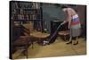 Woman Vacuuming Living Room-William P. Gottlieb-Stretched Canvas