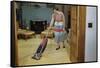 Woman Vacuuming Living Room-William P. Gottlieb-Framed Stretched Canvas