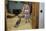 Woman Vacuuming Living Room-William P. Gottlieb-Stretched Canvas