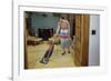 Woman Vacuuming Living Room-William P. Gottlieb-Framed Photographic Print