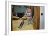 Woman Vacuuming Living Room-William P. Gottlieb-Framed Photographic Print