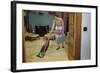 Woman Vacuuming Living Room-William P. Gottlieb-Framed Photographic Print