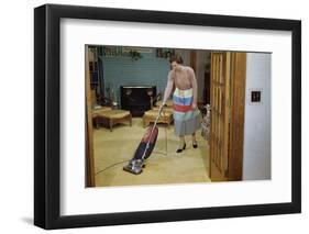 Woman Vacuuming Living Room-William P. Gottlieb-Framed Photographic Print