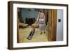 Woman Vacuuming Living Room-William P. Gottlieb-Framed Photographic Print