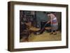 Woman Vacuuming Living Room-William P. Gottlieb-Framed Photographic Print