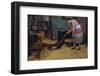 Woman Vacuuming Living Room-William P. Gottlieb-Framed Photographic Print