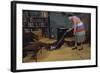 Woman Vacuuming Living Room-William P. Gottlieb-Framed Photographic Print