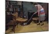 Woman Vacuuming Living Room-William P. Gottlieb-Mounted Photographic Print