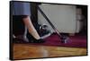 Woman Vacuuming Rug-William P. Gottlieb-Framed Stretched Canvas