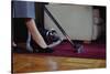 Woman Vacuuming Rug-William P. Gottlieb-Stretched Canvas