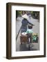 Woman Vendor Pushing Bicycle Along Street, Hoi An, Quang Nam, Vietnam, Indochina-Ian Trower-Framed Photographic Print