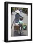 Woman Vendor Pushing Bicycle Along Street, Hoi An, Quang Nam, Vietnam, Indochina-Ian Trower-Framed Photographic Print