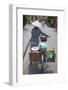 Woman Vendor Pushing Bicycle Along Street, Hoi An, Quang Nam, Vietnam, Indochina-Ian Trower-Framed Photographic Print