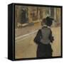 Woman Viewed from Behind (Visit to the Museum), c.1879-85-Edgar Degas-Framed Stretched Canvas