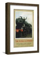 Woman Waiving from the Flying Scotsman-null-Framed Art Print