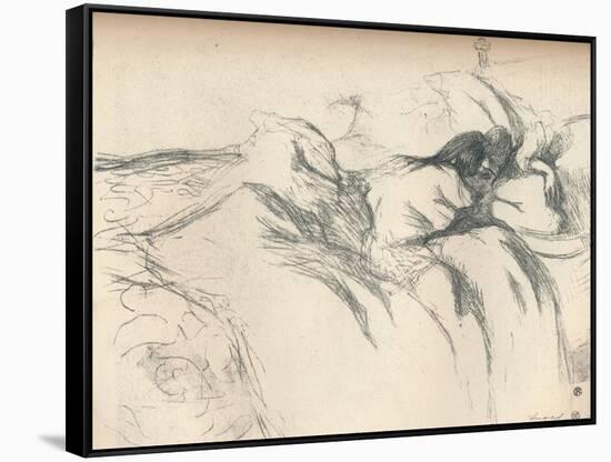 'Woman Waking Up in Bed ', 1896-Henri de Toulouse-Lautrec-Framed Stretched Canvas