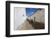 Woman Walking Along Alleyway, Sucre, UNESCO World Heritage Site, Bolivia, South America-Ian Trower-Framed Photographic Print