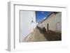 Woman Walking Along Alleyway, Sucre, UNESCO World Heritage Site, Bolivia, South America-Ian Trower-Framed Photographic Print