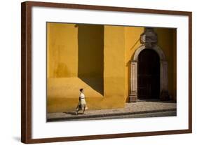 Woman Walking Along Street, San Miguel De Allende, Guanajuato, Mexico, North America-Ben Pipe-Framed Photographic Print