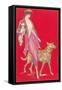 Woman Walking Dogs-null-Framed Stretched Canvas