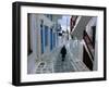 Woman Walking Down an Alley, Mykonos Town, Mykonos, Greece-Doug Pearson-Framed Photographic Print