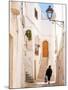 Woman walking in a narrow street in the Old Town, Locorotondu, Puglia, Italy, Europe-Karen Deakin-Mounted Photographic Print