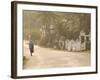 Woman Walking in Sea Mist, Bathsheba, Barbados-Walter Bibikow-Framed Photographic Print