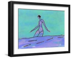 Woman Walking in the Water-Marie Bertrand-Framed Giclee Print