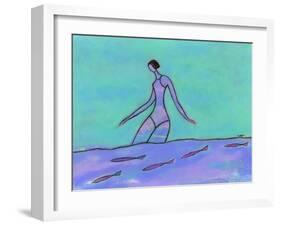 Woman Walking in the Water-Marie Bertrand-Framed Giclee Print