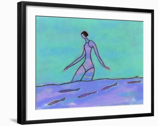 Woman Walking in the Water-Marie Bertrand-Framed Giclee Print