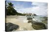 Woman Walking on Beach at the Baths-Macduff Everton-Stretched Canvas