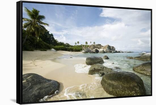 Woman Walking on Beach at the Baths-Macduff Everton-Framed Stretched Canvas