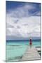 Woman Walking on Jetty, Fakarava, Tuamotu Islands, French Polynesia (Mr)-Ian Trower-Mounted Photographic Print