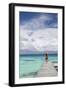 Woman Walking on Jetty, Fakarava, Tuamotu Islands, French Polynesia (Mr)-Ian Trower-Framed Photographic Print