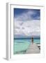 Woman Walking on Jetty, Fakarava, Tuamotu Islands, French Polynesia (Mr)-Ian Trower-Framed Photographic Print