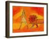 Woman Walking with a Lion-Marie Bertrand-Framed Giclee Print