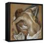 Woman Washing Her Back with a Sponge; Femme S'Epongeant Le Dos-Edgar Degas-Framed Stretched Canvas