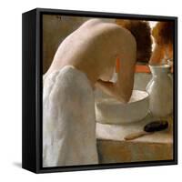 Woman Washing-Armand Rassenfosse-Framed Stretched Canvas