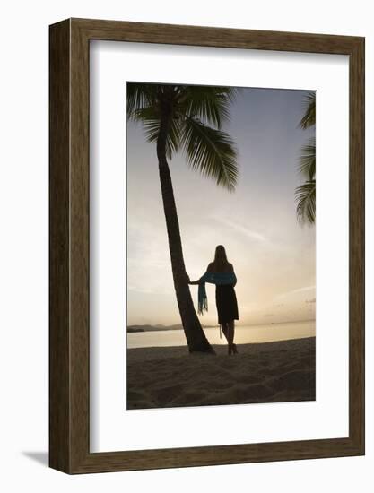 Woman Watching Sunset on Beach-Macduff Everton-Framed Photographic Print