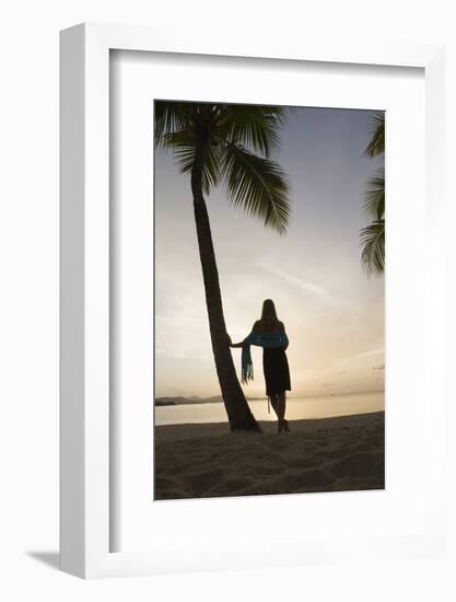 Woman Watching Sunset on Beach-Macduff Everton-Framed Photographic Print