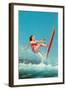 Woman Water Skier, Retro-null-Framed Art Print