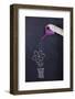 Woman Watering a Plant Draw in a Chalkboard-hjalmeida-Framed Photographic Print