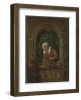 Woman Watering a Plant-Louis De Moni-Framed Art Print