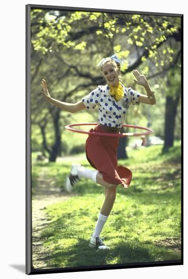 Woman Wearing 1950's Style Fashions Including Polka Dot Blouse and Saddle Shoes-Bill Ray-Mounted Photographic Print