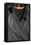 Woman wearing a black Islamic burqa, Bariali, Gazipur, Bangladesh-Godong-Framed Stretched Canvas